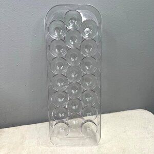 Refrigerator Egg Storage Tray Holder Container Keeper Clear Plastic Holds 21